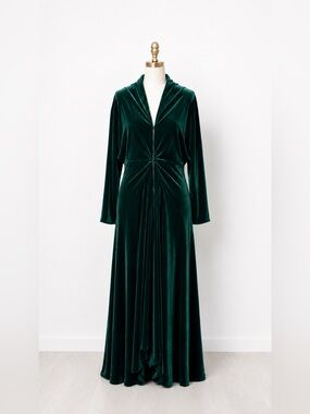 Trashy Lingerie RARE VTG Velvet Hi-Low Floor Length Button Dress/Robe  Size OS